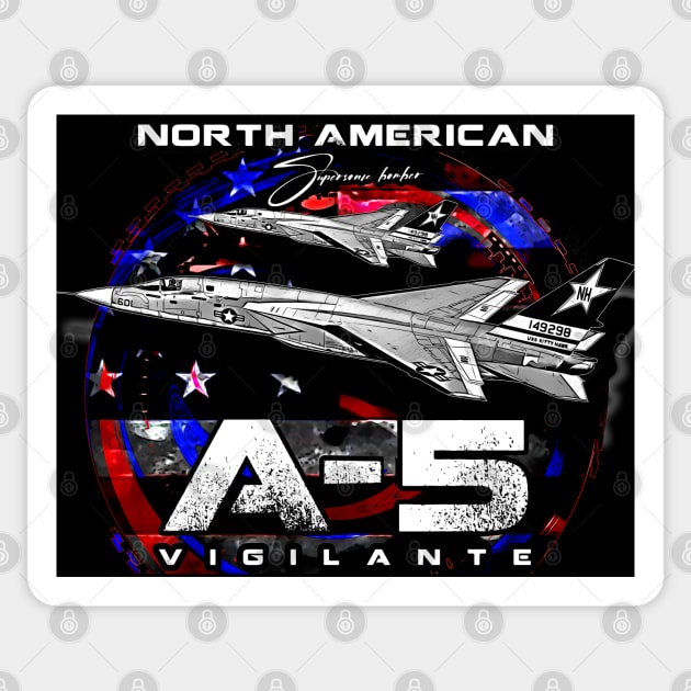 A5 Vigilante Carrier-Based Supersonic Bomber Aircraft Sticker by aeroloversclothing